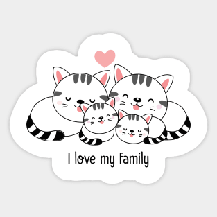 I Love My Family Sticker